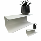 Væghængt skrå hylde, hvid