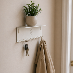 Villi knage i hvid, mikro 27 cm.