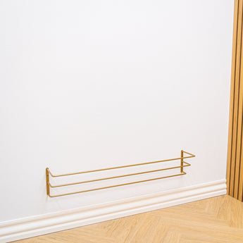 Messing skohylde 92 cm.