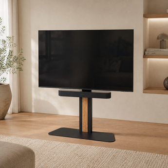 tv-stander med soundbar holder sort