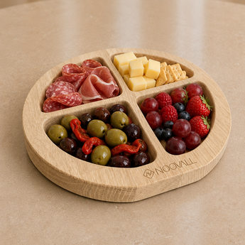 Noovall snackfad m. 4 rum i egetræ